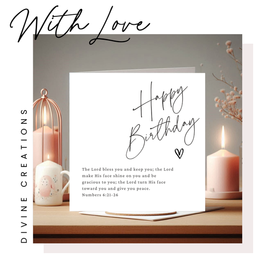 HAPPY BIRTHDAY - THE LORD BLESS YOU AND KEEP YOU - GREETING CARD