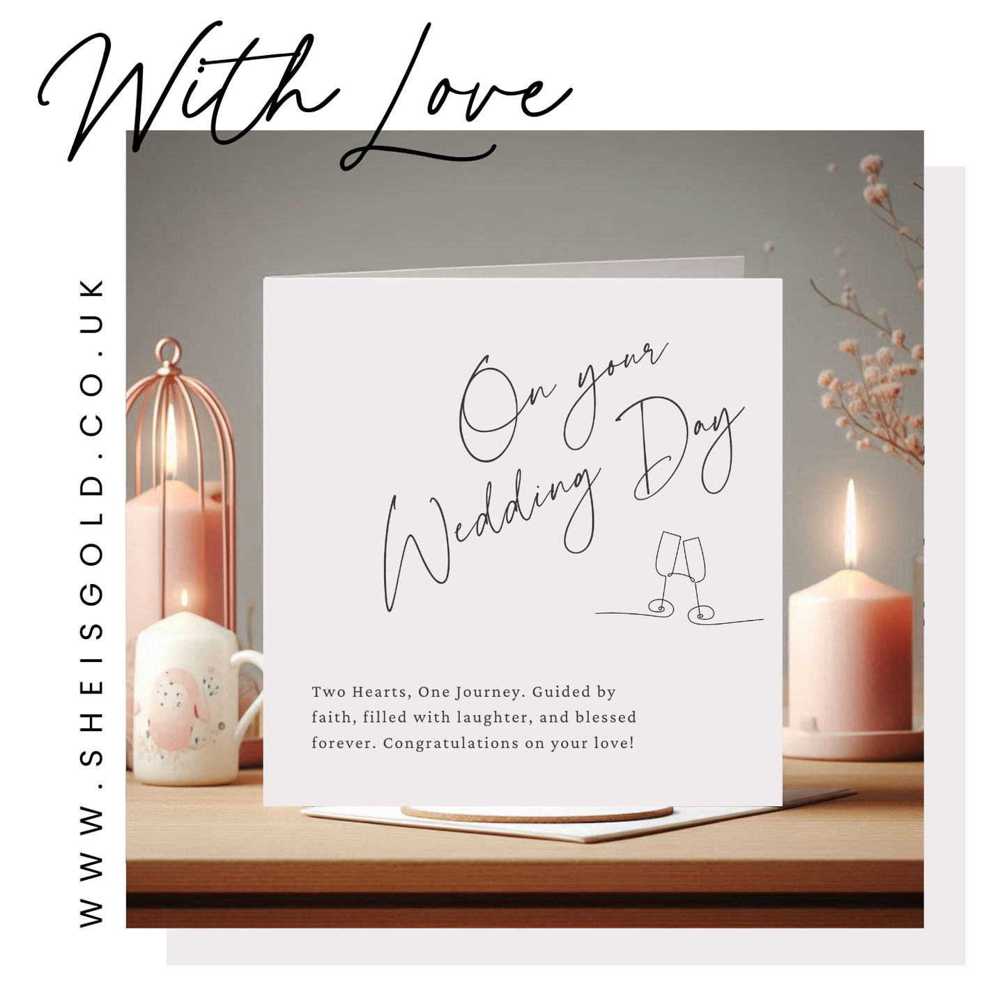 ON YOUR WEDDING DAY - TWO HEARTS ONE JOURNEY - GREETING CARD