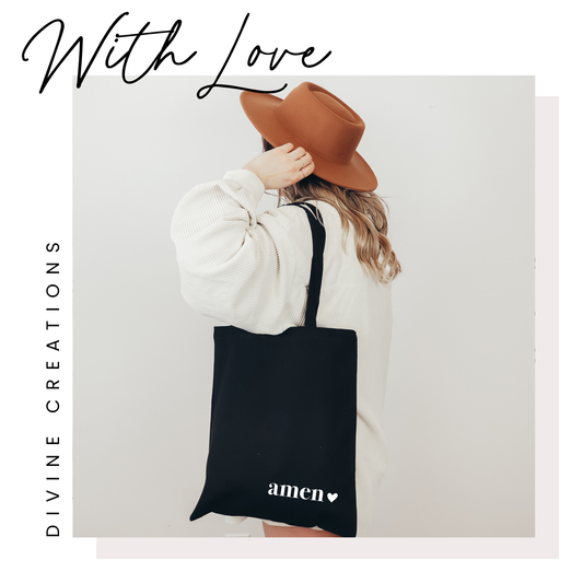 AMEN - BLACK TOTE BAG