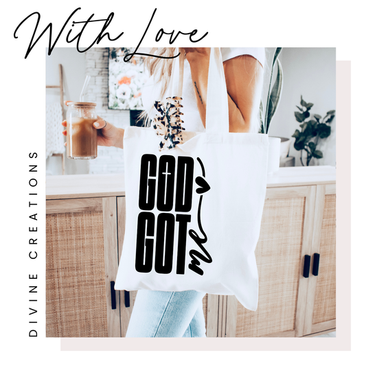 GOD GOT ME - WHITE TOTE BAG