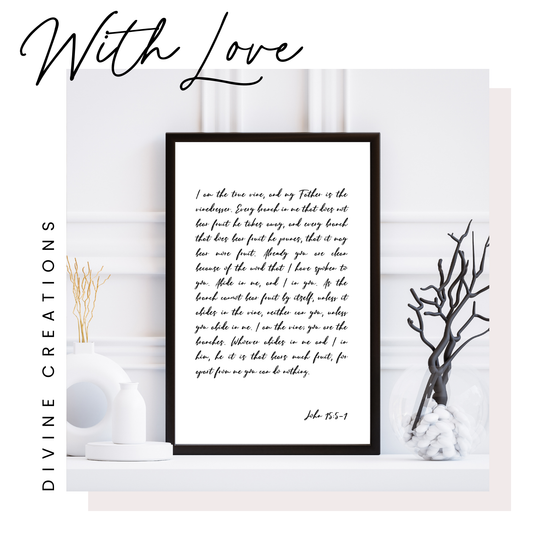 I AM THE TRUE VINE JOHN 15: 5-1 - WALL ART